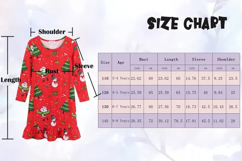 Vista 6 de JESKIDS Camisones de manga larga con estampado de dinosaurio para niñas