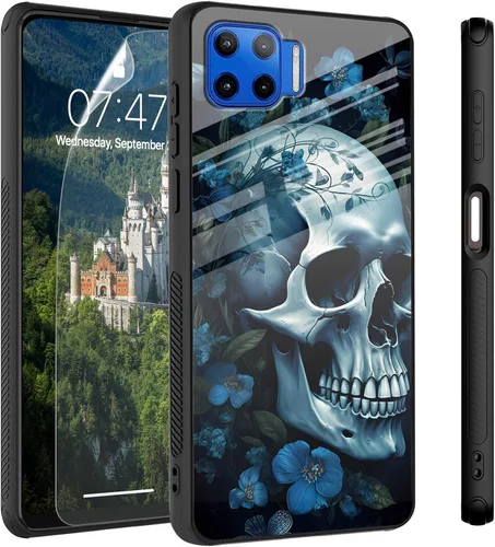 Vista 92 de Funda para Motorola Moto Edge 2022, cubierta trasera de vidrio templado con protector de pantalla, funda protectora a prueba de golpes para Motorola