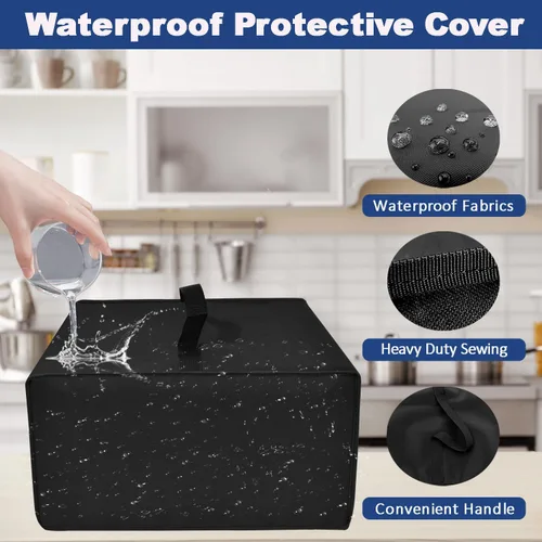 Vista 5 de Funda para Ninja SLUSHi 72 oz Frozen Drink Maker (negro) Funda resistente al agua a prueba de polvo con asa, lavable a máquina, Slushy FS300