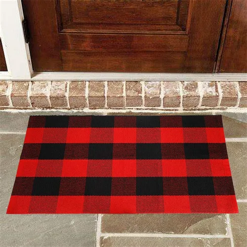 Vista 14 de Winwinplus Buffalo - Alfombra de algodón tejida a cuadros de 23.6 x 35.4 pulgadas, lavable para interiores y exteriores, para puerta, sala de estar