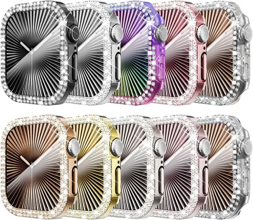 Vista 28 de KADES - Paquete de 10 fundas brillantes con protector de pantalla para Apple Watch de 1.772 in Full Protection, Built-in Screen Protector