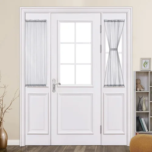 Vista 29 de MIULEE Cortinas Transparentes Laterales para Puerta Francesa con Filtrado de Luz, Tratamiento de Ventana, 2 Paneles de 25 x 40 Pulgadas con Beige