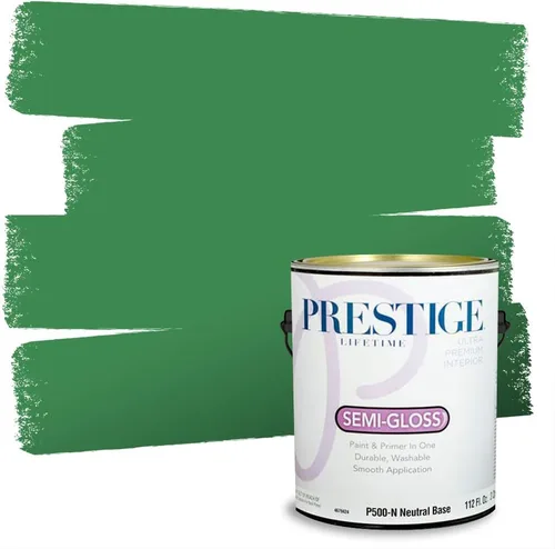 Vista 213 de PRESTIGE Pintura exterior e imprimación en uno, aloe, plano, 1 galón