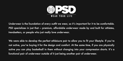 Vista 6 de PSD - Ropa interior elástica para hombre tipo bóxer con banda ancha elástica paquete