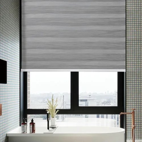 Vista 7 de Joydeco - Persianas cebra sin cordón, doble capa, parada libre, control de privacidad y luz para día/noche, translúcidas, para interior de ventanas