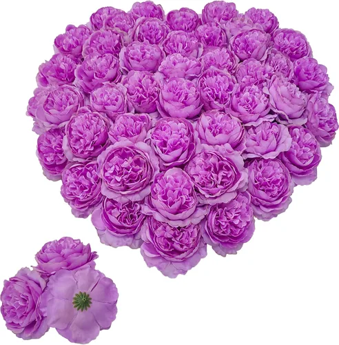 Vista 11 de 40 Piezas Cabezas de Flores Falsas de 3.3'' para Manualidades, Cabezas de Rosas Flores Artificiales, Cabezas de Rosas de Seda a Granel, Cabezas
