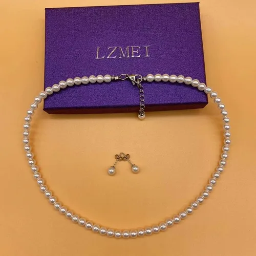 Vista 2 de Juego de 3 joyas de imitación de cristal de mano blanco para mujeres y niñas