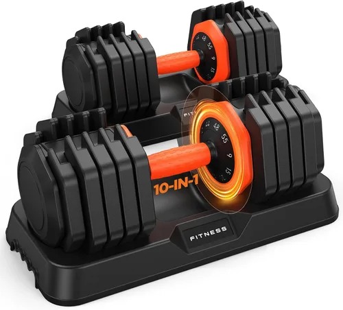 Vista 12 de 2026 FDB2 Updated Adjustable Dumbbell Set of 2, 5-in-1/10-in-1 Weights Dumbbell Set with Storage Box, 25lbs/55lbs Adjustable Weights with Anti-slip