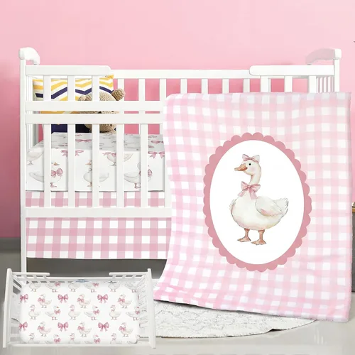 Vista 8 de Hosuly Juego de ropa de cama para cuna de oso de 3 piezas, marrón, oso