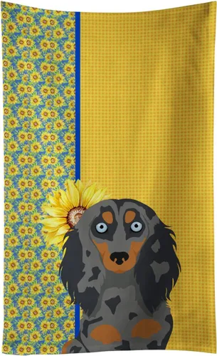 Vista 73 de Caroline's Treasures WDK5313KTWL - Toalla de cocina con diseño de girasoles de verano, color negro y tostado, Airedale Terrier, toalla de mano