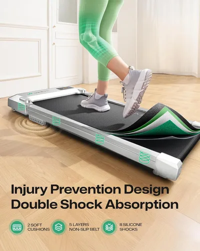 Vista 4 de UREVO Smart Walking Pad, Standing Desk Treadmill with Double Shock Absorption, Quiet Operation, Workout APP with Track Insights and MIIT Mode, Plug