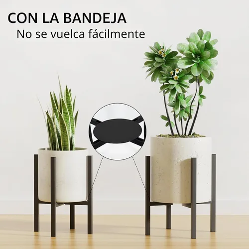 Vista 5 de Linpla Soporte de Metal Ajustable para Plantas de Interior y Exterior - Se Adapta a Macetas de 8 a 12 Pulgadas - Soporte para Macetas Moderno