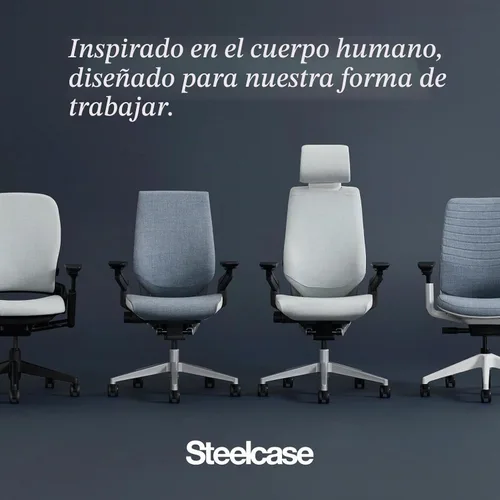 Vista 8 de Steelcase Gesture - Silla de oficina, Textil, azul Jay Tela Bluejay