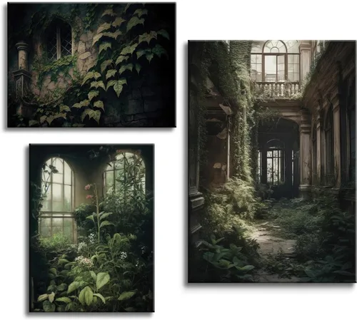 Vista 8 de Dizfen 6 piezas de lienzo divertido de fantasma, arte de pared, póster vintage de Halloween, lindo fantasma, pintura de fantasma, imágenes