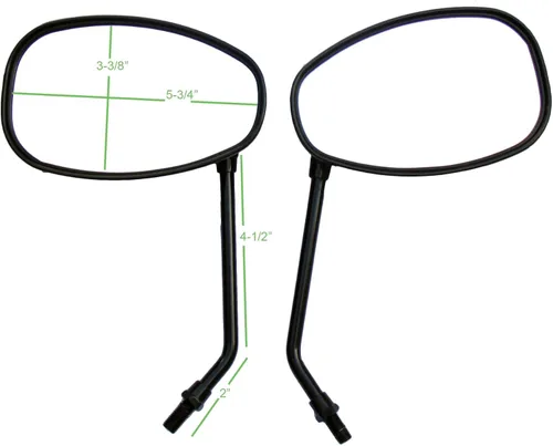 Vista 3 de Espejo retrovisor ovalado negro compatible con un par de espejos retrovisores para Triumph Tiger Explorer XC ABS 2014