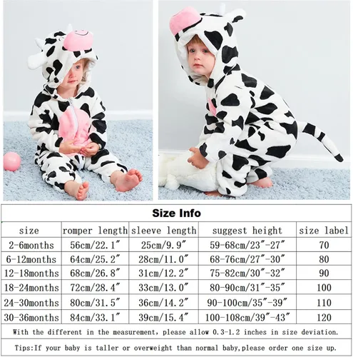 Vista 7 de QIAONIUNIU Halloween Baby Costumes Toddler Onesie Infants Romper Boys Girls Animal Dress Up Clothes 2-36 Months