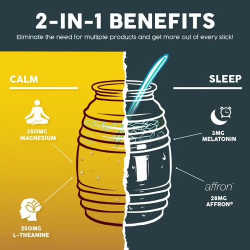 Vista 4 de Salud Variety - Paquete de 3 2 en 1 Calm + Sleep (miel de limón), hidratación + inmunidad (hibisco) y energía + enfoque (sandía de fresa) – 15