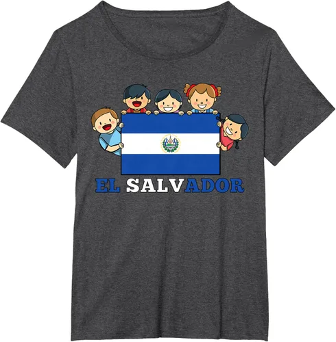 Vista 30 de Camiseta salvadoreña del Mes de la Herencia Hispana con la bandera de El Salvador para niños, Negro