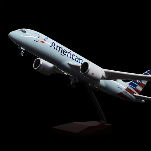 Vista 4 de Modelo a escala 1:130 de 24 horas, modelo de avión a escala 1:130, modelo de avión, estatua de avión, modelo de avión fundido a troquel con luz LED