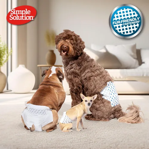 Vista 2 de Simple Solution Pañales para perros desechables, 12 unidades, XS