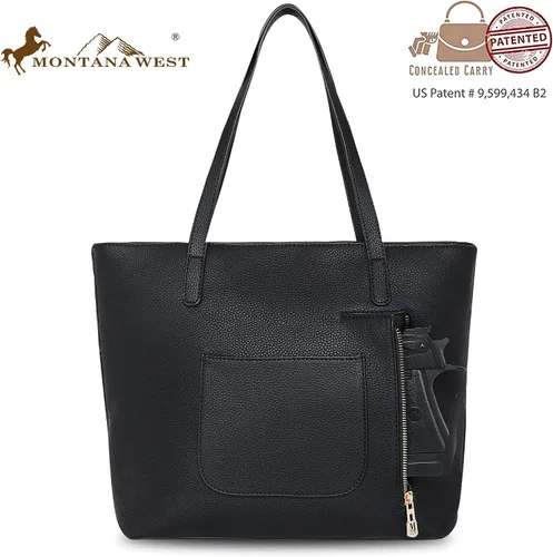 Vista 3 de Montana West Tote Bag for Women Vegan Leather Large Concealed Carry Purse for Work Fashion Shoulder Handbag with Fringe