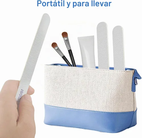 Vista 4 de Lima de uñas, pizarras de esmeril para uñas, grano 180/240, limas de uñas para uñas naturales, madera de doble cara, lima de uñas Emory profesional