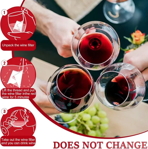 Vista 5 de Filtros de vino – Paquete de 12 purificadores de vino que elimina histaminas y sulfitos, puede reducir y aliviar alergias y sensibilidades al vino