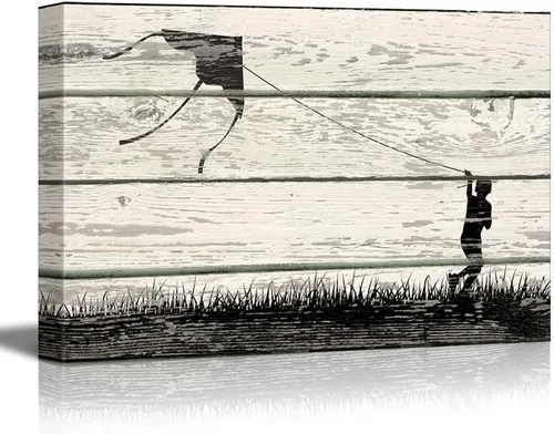Vista 26 de wall26 - Obra de arte con estampado de madera de ciervo en bosque de abedules - Lienzo rústico para pared, arte para el hogar - 16 x 24 pulgadas