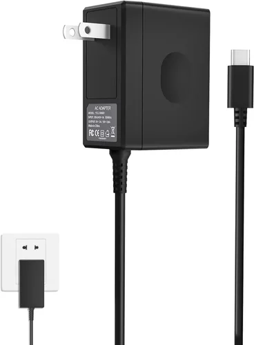 Vista 9 de YCCSKY Cargador para Nintendo Switch, Adaptador de CA para Nintendo Switch - Cargador de pared de viaje rápido con cable USB C de 5 pies 15V/2.6A