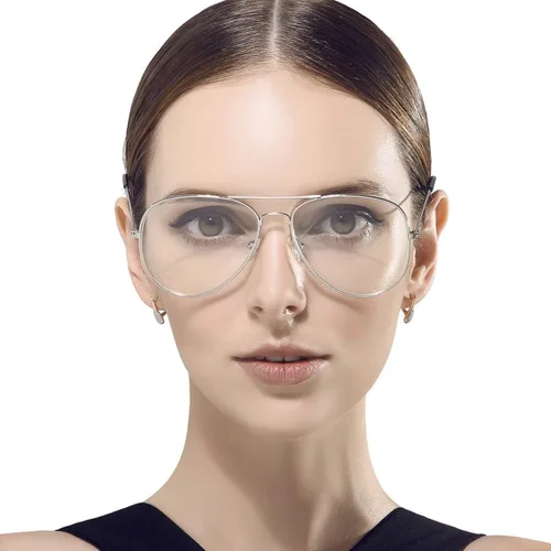 Vista 3 de AISSWZBER Lentes de aviador transparentes con marco de metal clásico prémium