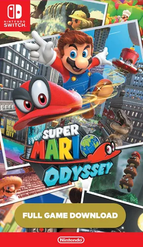Vista 2 de Nintendo Switch Pro Controller with Super Mario Odyssey Full Game Download Code