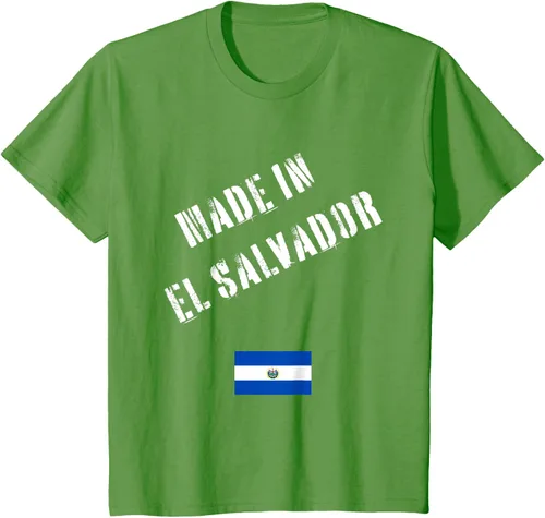 Vista 10 de Camiseta divertida Made in El Salvador con bandera