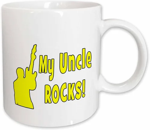 Vista 10 de 3dRose My Uncle Rocks - Taza de dos tonos con guitarra, color amarillo, 11 onzas, color negro