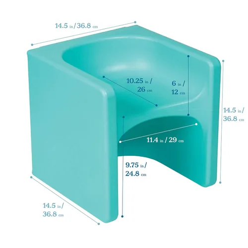 Vista 3 de ECR4Kids Tri-Me Silla de cubo 3 en 1, muebles para niños, Aqua