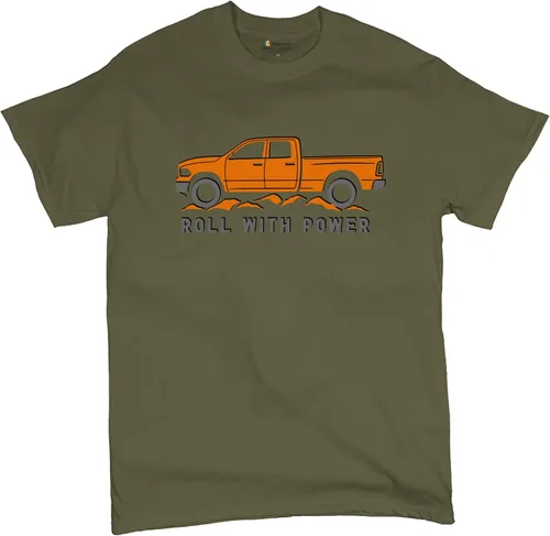 Vista 194 de Tee Hunt Camisetas gráficas y camisetas sin mangas para hombre Roll with Power Pickup Truck