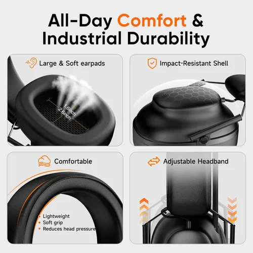 Vista 14 de AM FM Bluetooth Radio Headphones Safety Earmuff Hearing Protection Headset