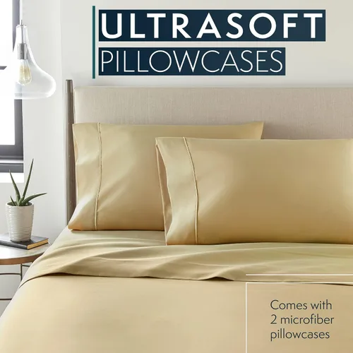 Vista 2 de 2 piezas con conjunto de fundas de almohada colección HC, 1500 hilos contados de calidad egipcia (muchos tamaños y colores). Camel