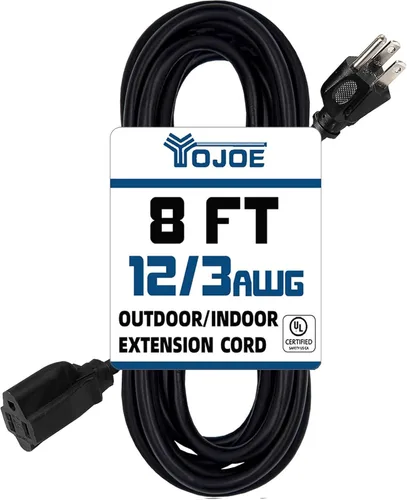 Vista 50 de YOJOE Extensión de cable para interiores y exteriores con extremo iluminado, cable resistente de 3 puntas 15A a prueba de inclemencias del tiempo