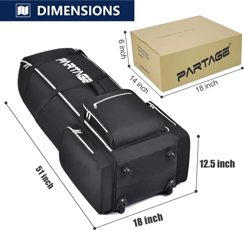 Vista 5 de Partage Golf Travel Bag with Wheels,Golf Travel Case for Airlines, 600D Heavy Duty Oxford