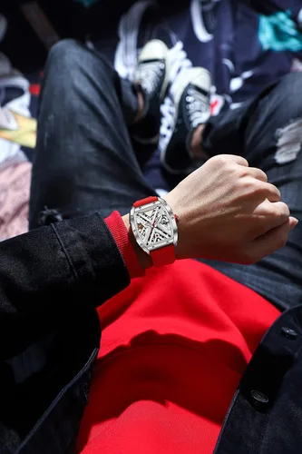 Vista 3 de Tesen GMT Master - Reloj automático con bisel de cerámica, acero inoxidable 316L, cristal de zafiro azul y bisel rojo, reloj Pro Diver