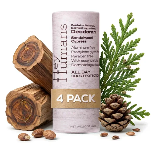 Vista 20 de Hey Humans Desodorante, desodorante sin aluminio para mujeres y hombres, contiene ingredientes derivados naturalmente, control de olores durante