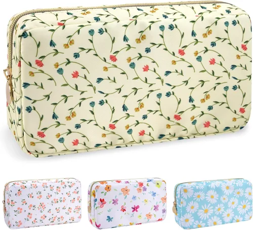 Vista 69 de izuzta Nylon Lager Pequeño Slim Mini Maquillaje Bolsa Organizador, Beige, Viajes