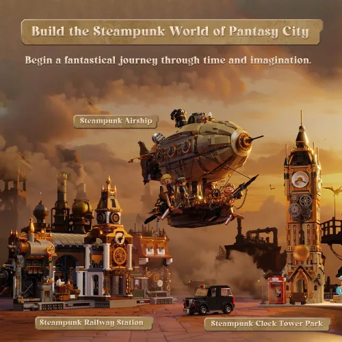 Vista 5 de PANTASY Juego de construcción de dirigible Steampunk para adultos