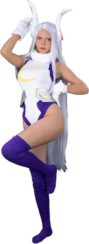Vista 2 de CR ROLECOS BNHA Miruko Cosplay Costume MHA Rabbit Hero Mirko Bunny Bodysuit Costume