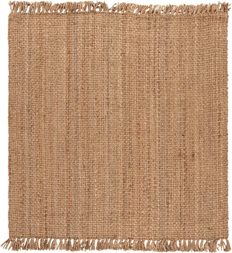 Vista 3 de Alfombra de área de yute natural tejido a mano Safavieh NF467A, de la colección de fibra natural (5 ft x 8 ft), Yute, Natural