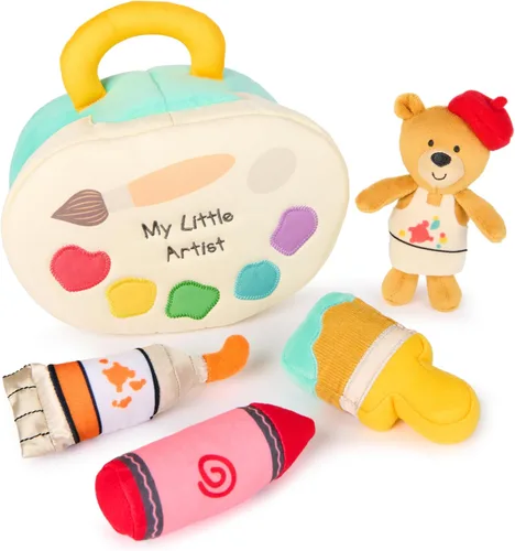 Vista 7 de GUND Baby Mi Primera Canasta de Pascua Juego de Peluche de 5 Piezas con Sonajero, Chirriador y Juguetes de Peluche Arrugados, Juguete Sensorial