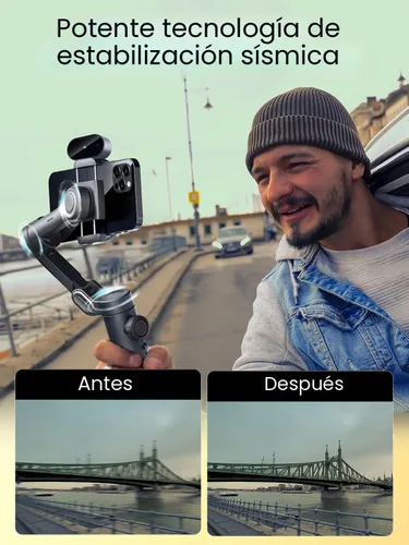 Vista 4 de AOCHUAN Versión XE AI, estabilizador gimbal para smartphone, seguimiento de IA sin aplicación, control de gestos, gimbal Inception de 360°