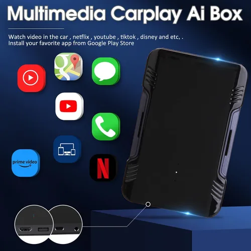 Vista 3 de Magic CarPlay Box 3.0 Max, CarPlay AI Box Soporte YouTube/Netflix/Hulu, etc., Qualcomm Multi-Core Android System Multimedia Video Box