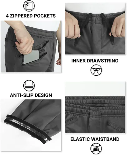 Vista 5 de Outdoor Ventures Pantalones de ciclismo para hombre, resistentes al viento, pantalones deportivos impermeables para ciclismo y correr