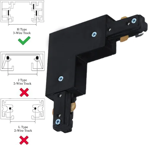 Vista 2 de H Track L Conector H Tipo Circuito único 3-Wire-1 Accesorios de iluminación de pista para H Track System Kit de iluminación
